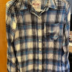Mossimo Supply Co. Blue and Black Checkered Shirt